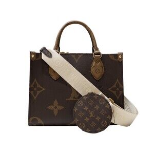 LOUIS VUITTON On the Go Monogram Reverse Canvas Brown Handbag